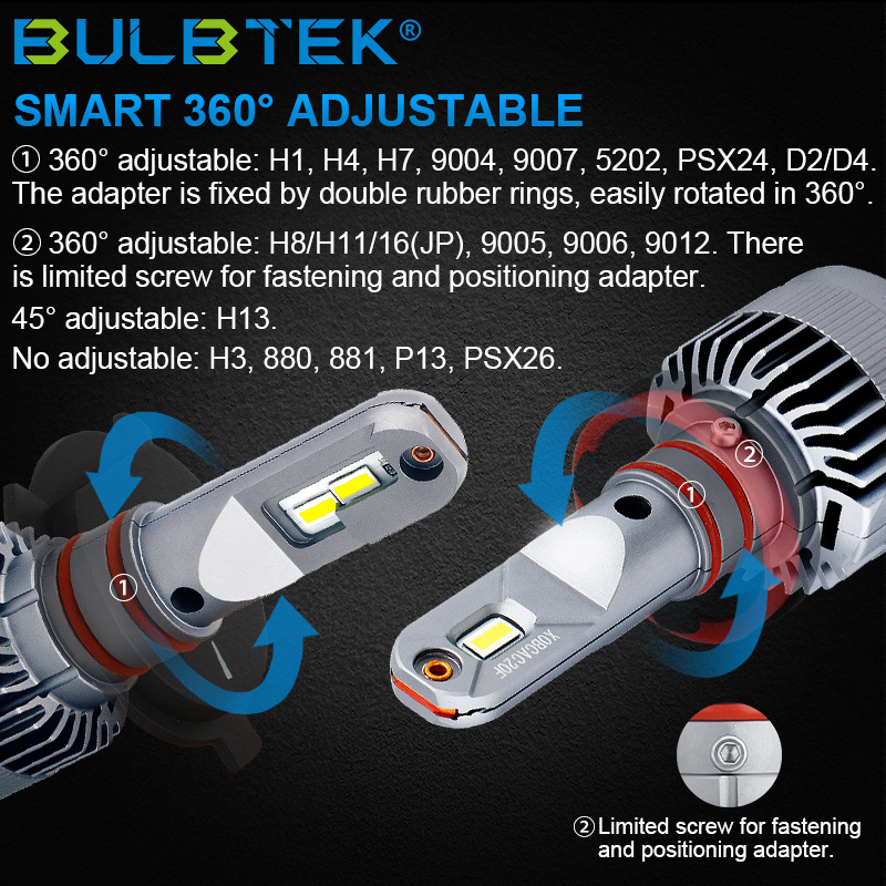 BULBTEK X9 H1 universal car headlight best led headlights bulb h1 high power led headlight bulb