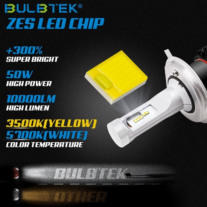 BULBTEK G9T 10000Lumen 50W LED Headlight Bulb H1 H11 9005 9006 LED Headlights Kit Car Customized 3500K 5700K Automotive LED Bulb