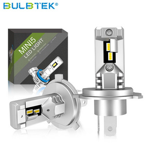 BULBTEK Mini5 High Low Beam 100W LED Mini Size Auto Headlight Bulb H4 H13 9003 9004 9007 9008 Fanless Car LED Head Light