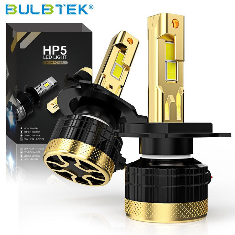 BULBTEK HP5 Auto LED Headlight Bulb 500W 50000 LM Car LED Light 12V CANBUS LED Lamp H4 HB2 9003 Dual Beam Headlight Bulb