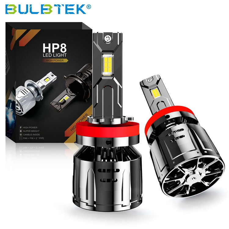 BULBTEK HP8 High Power LED Luces Luz 200W 20000LM H1 H4 H7 H13 Car CANBUS Lighting 9004 9007 9005 9006 9012 LED Headlight Bulb