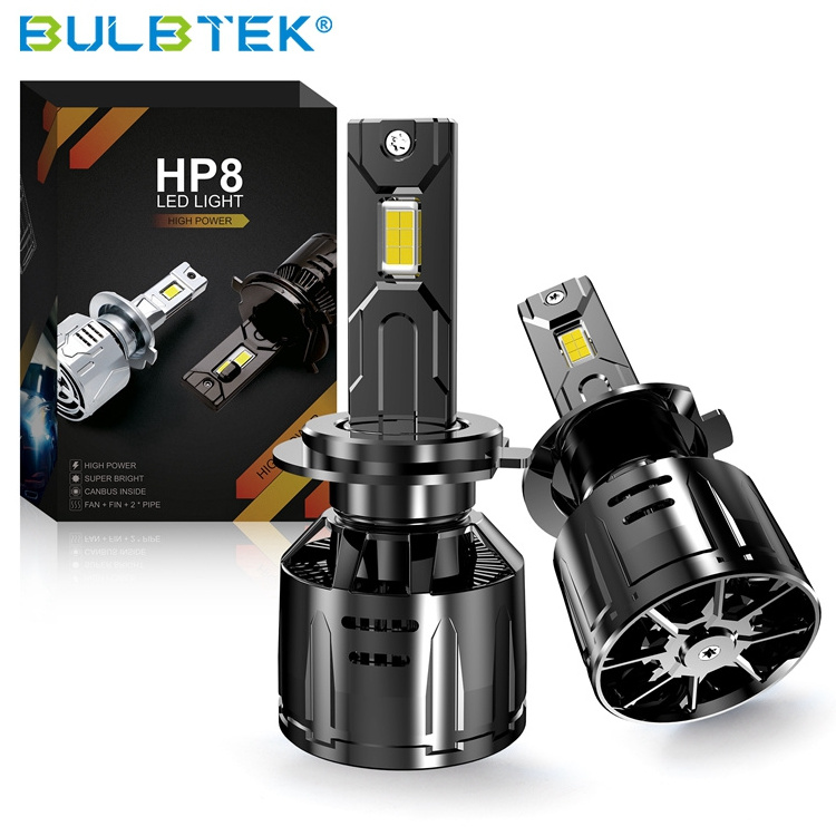 BULBTEK HP8 High Power LED Luces Luz 200W 20000LM H1 H4 H7 H13 Car CANBUS Lighting 9004 9007 9005 9006 9012 LED Headlight Bulb