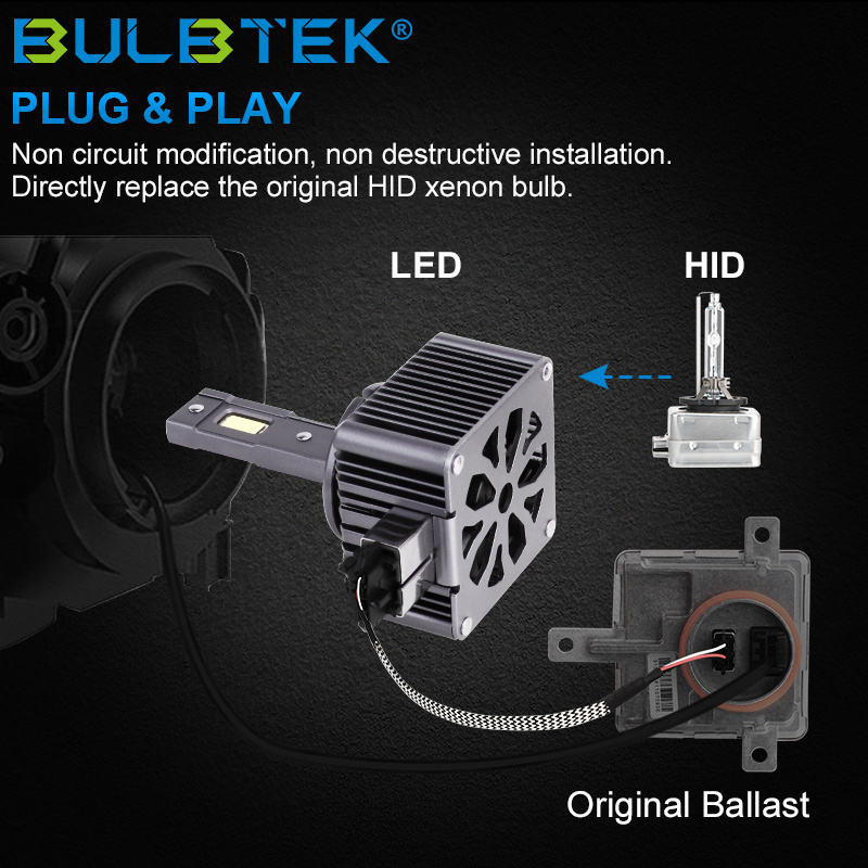 BULBTEK XD35 D Series Car Headlight Bulb Focos D2S D3S D4S D5S Luces Delanteras LED para Carro Autos Luz Automotriz D1S LED