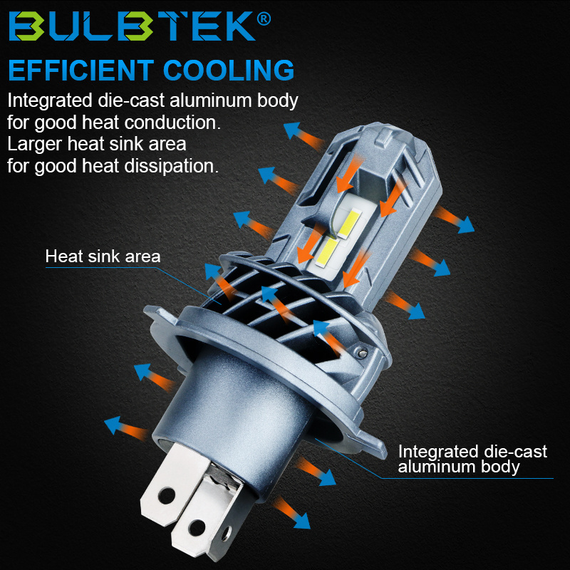 BULBTEK X8 12V 130W 6000K Mini Led Foco Bombillos HB3 HB4 20000lm 9005 9006 Kit H4 H7 H11 Luces Car Fog Light Led Headlight Bulb