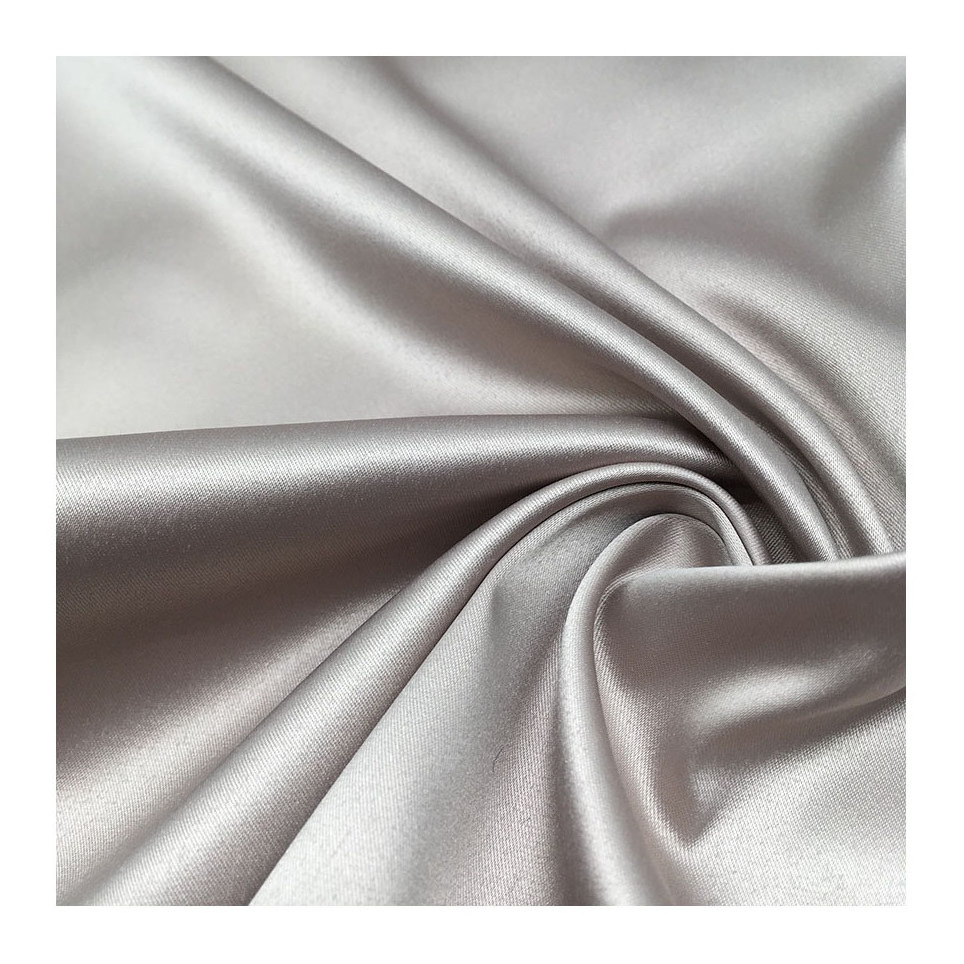 custom design high elastic 92 polyester 8 spandex 50D matte stretch satin fabric for women's cloth/sleepwear