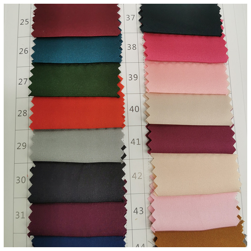 satin chiffon fabric plain dyed polyester spandex stretch shiny satin chiffon fabric for garment