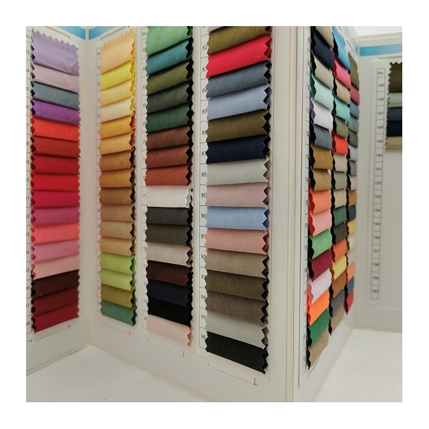 low MOQ polyester nylon smooth breathable multicolor twill peach skin fabric for garment/jacket/dress