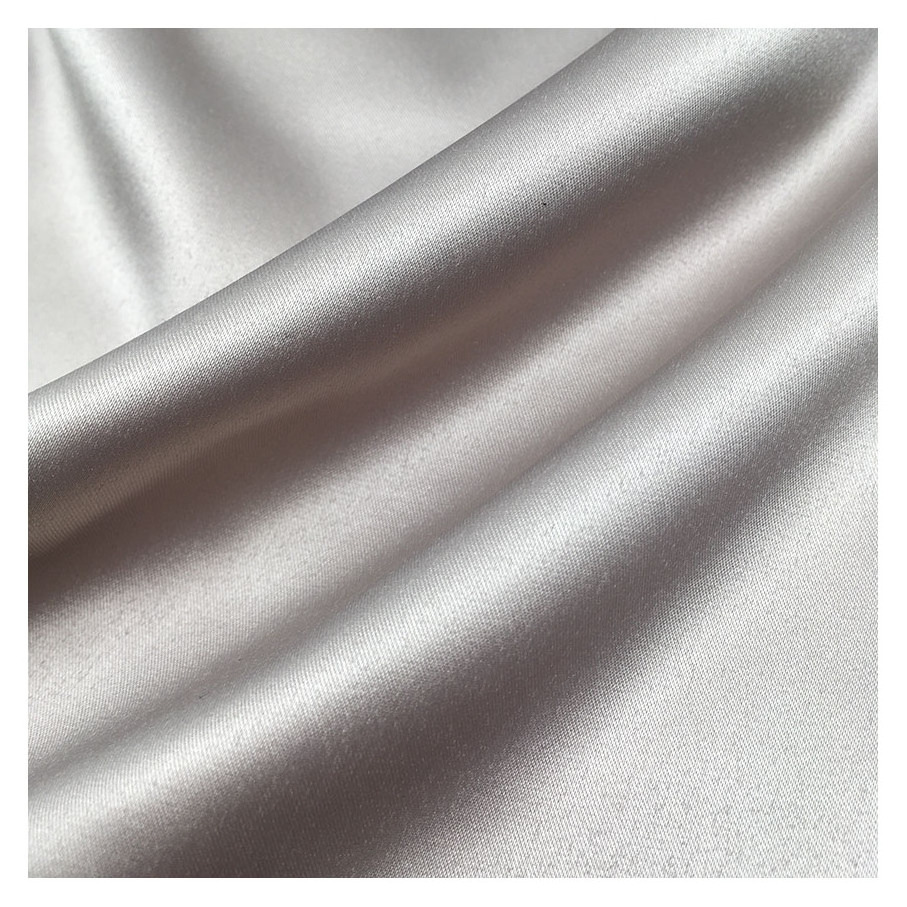 custom design high elastic 92 polyester 8 spandex 50D matte stretch satin fabric for women's cloth/sleepwear