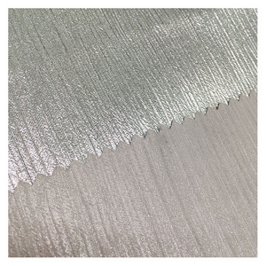 100% polyester silver hot stamping glitter crepe chiffon fabric for women's clothes