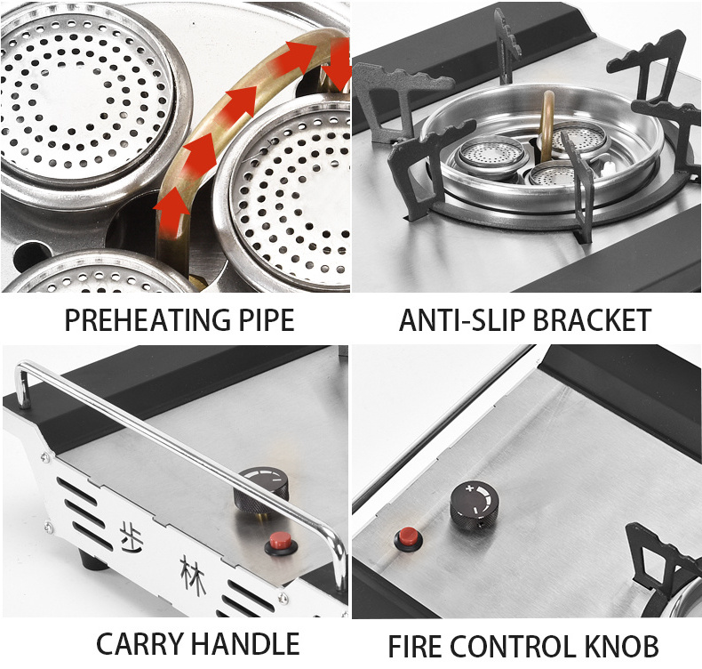 BULIN B22 2 burner gas stove glamping gas stove for traveling kitchen