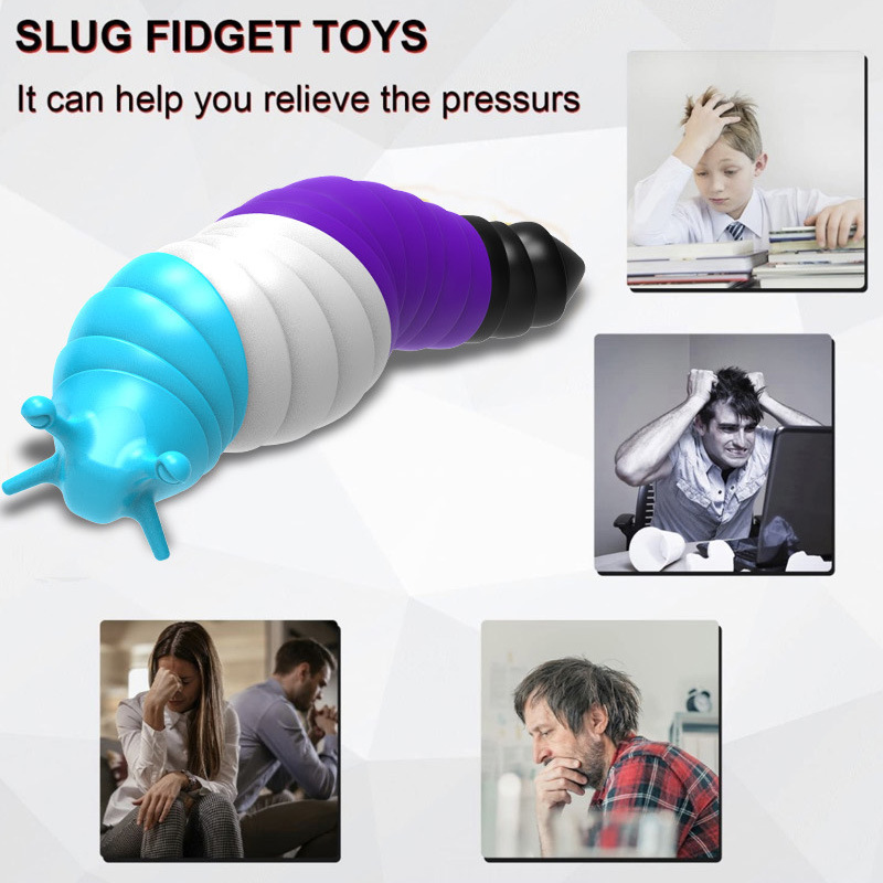 Latex Squishy Fidget Toy Fingertip Snail Slug for Kids and Adults Plastic Squeeze Decompression Stress Reliever Packaged in Box