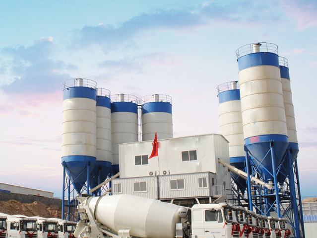 Official Manufacturer Hzs150 M3/h Concrete Batching Plant With 4 Units Aggregate Storage Hopper