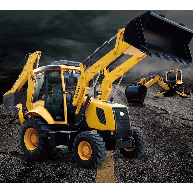 KAT New 7.5Ton 4WD Retroexcavadora Backhoe Loader WZ30-25 with 4 in 1 Multi-purpose bucket for sale