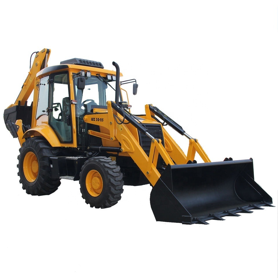 KAT New 7.5Ton 4WD Retroexcavadora Backhoe Loader WZ30-25 with 4 in 1 Multi-purpose bucket for sale