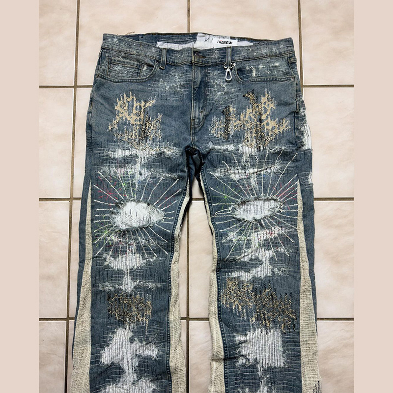 DiZNEW Jeans manufacturer custom jeans for men men slim fit vintage denim jeans wholesale