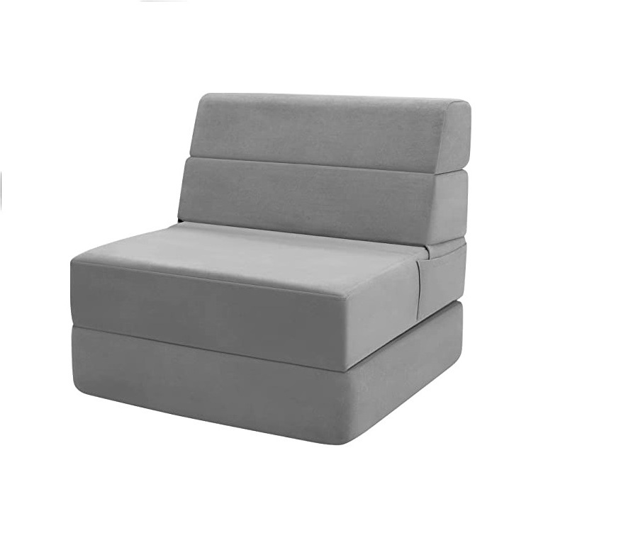 2023 newest high density foam Convertible Chaise lounger fold sofa bed couch for Small Spaces, Guests Sleepovers, Kids Play Area