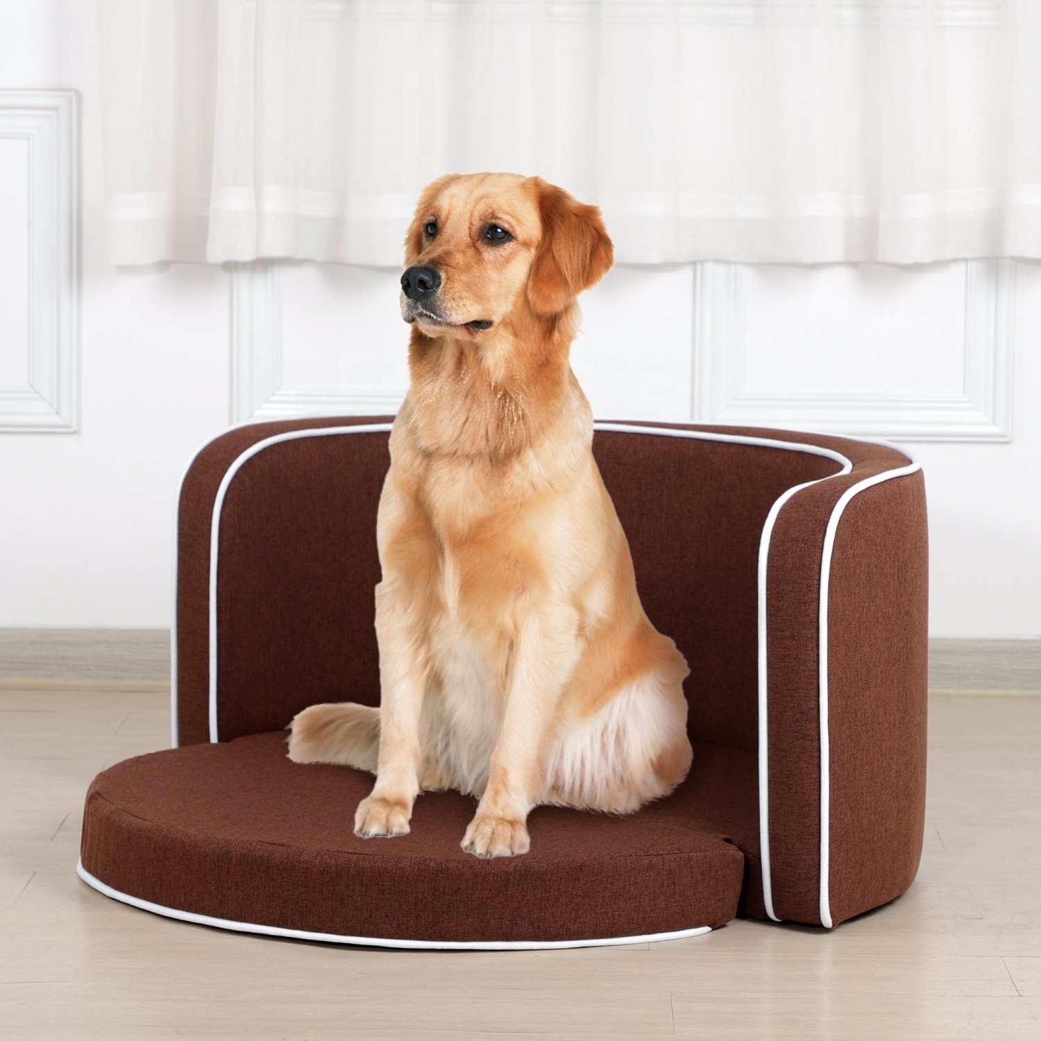 Anti Anxiety Pet Sofa Beds Luxury Non-slip Folding Foam Orthopedic Pet Dog Bed for Pet Dog Cat with Removable Cover