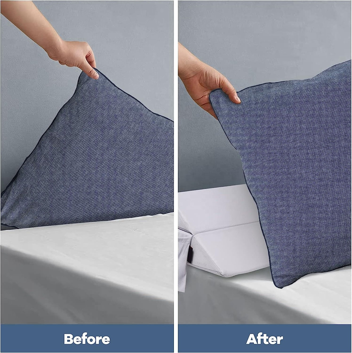 Bed Gap Filler Between Mattress and Headboard | Folding Bed Wedge Pillow | Memory Foam Headboard Pillow for Sleeping and Reading