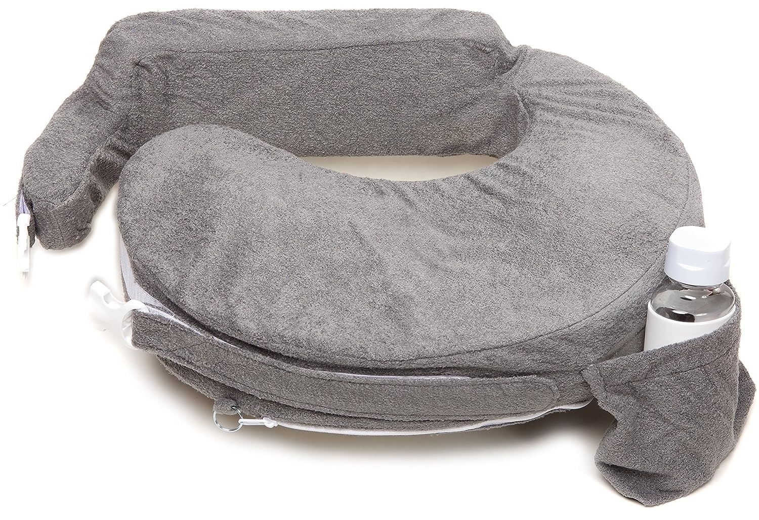 Ergonomic Adjustable High Density Nursing Breastfeeding Pillow For Ultimate Support For Mom & Baby with Handy Side Pocket