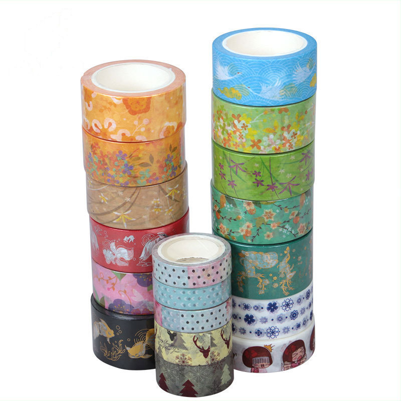 Wholesale Custom Vintage Washi Paper Tape set Printed Stamp Cute Kawaii Pet Masking Gold Foil Scrapbook Washi Tape Manufacturer