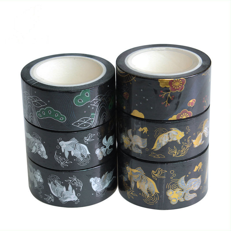 Wholesale Custom Vintage Washi Paper Tape set Printed Stamp Cute Kawaii Pet Masking Gold Foil Scrapbook Washi Tape Manufacturer