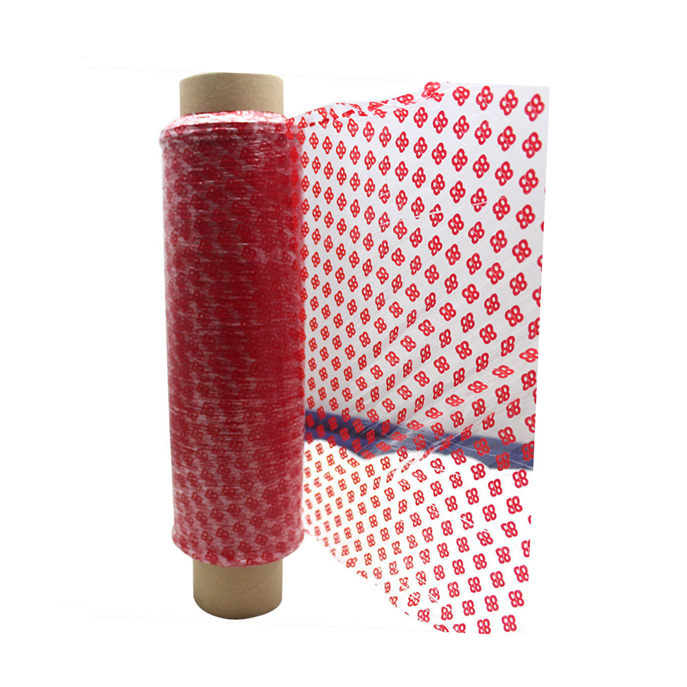 Custom Printed Stretch Wrap Film Carton Packing Pallet Film Roll Plastic Wrap for Gift Baskets