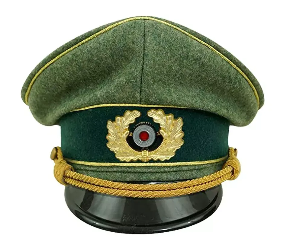 Custom Officer Peak Cap Head Wear Wholesale Officer Peaked Hat with Bullion Badge Bullion Visor peak cap