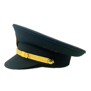 Custom Officer Peak Cap Head Wear Wholesale Officer Peaked Hat with Bullion Badge Bullion Visor peak cap