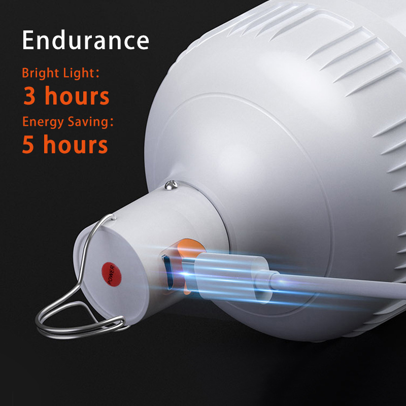 Portable 50W Rechargeable Battery Recharble Bulb Charging Ultra Bright Led Emergency Bulb