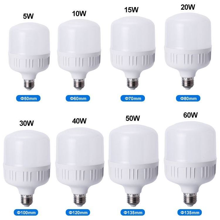 Factory Price Led Lamp E27 T Shape Light Bulb 5W 10W 15W 20W 30W 40W 50W 60W Led Bulb