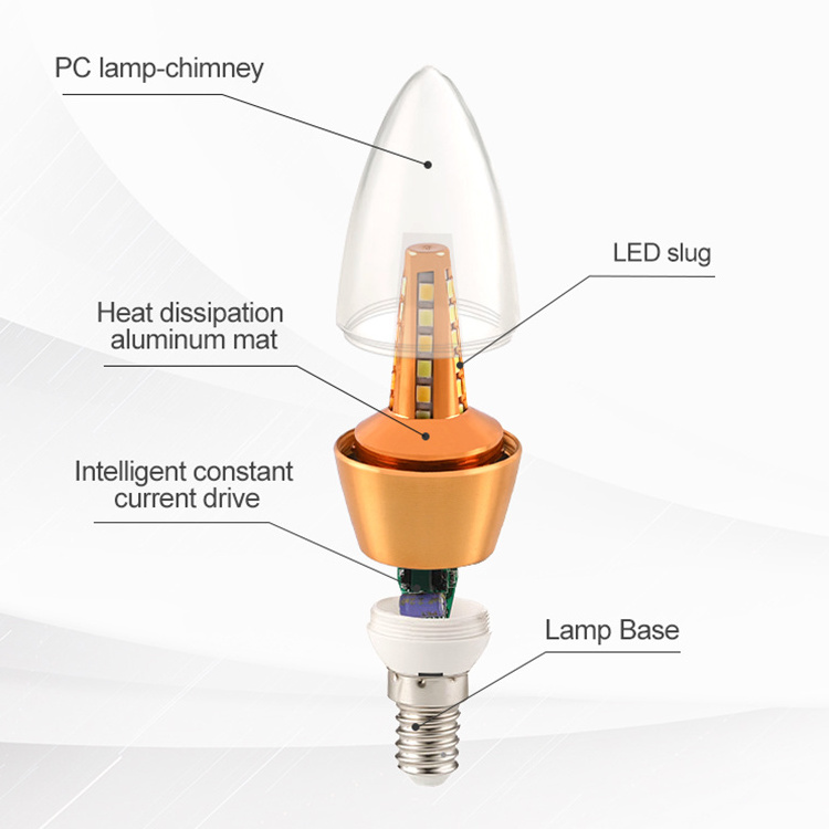 Small Screw Bulbbest Selling Energy Saving Indoor 5W 7W 9W 12W LED Candle Light Bulb