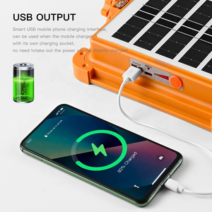 Hot Sale ABS IP67 Outdoor Mobile Power USB Output Charging 100 200 400 600 800 1000 watt Portable Solar Camping Flood Light