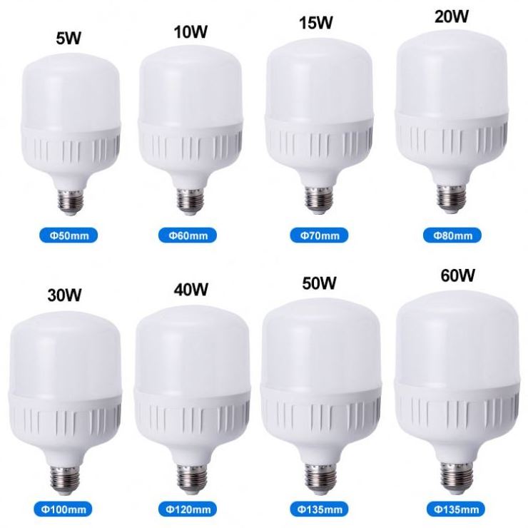 High Quality Led Light Bulb 5W 10W 15W 20W 30W 40W 50W Popular T Bulb Warehouse Lighting E27 Bulbs