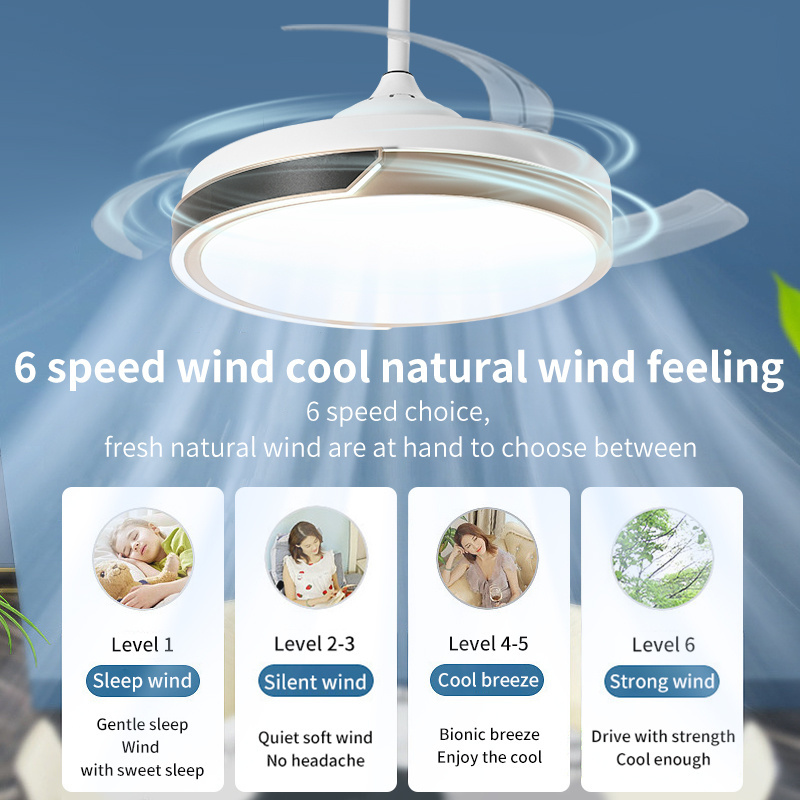 LED Chandelier ceiling fan with light and remote control modern ceiling Fan lamp with Blade lighting