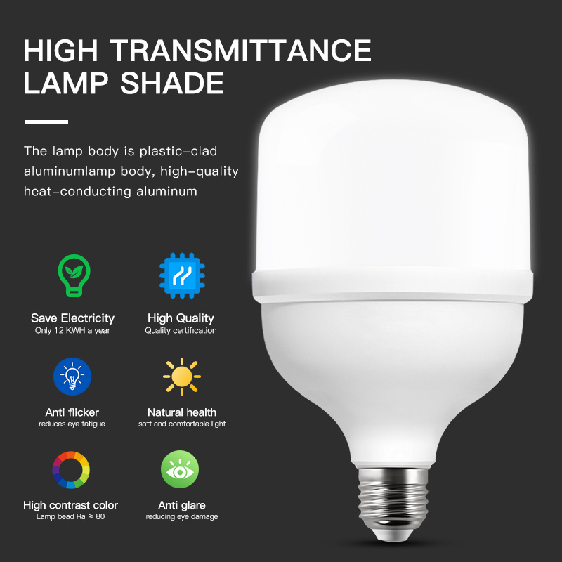 China Wide 85-265 Voltage 30W 40W 50W 60W High Lumen Led E27 Bulb Lamp Super Bright Led Bulb