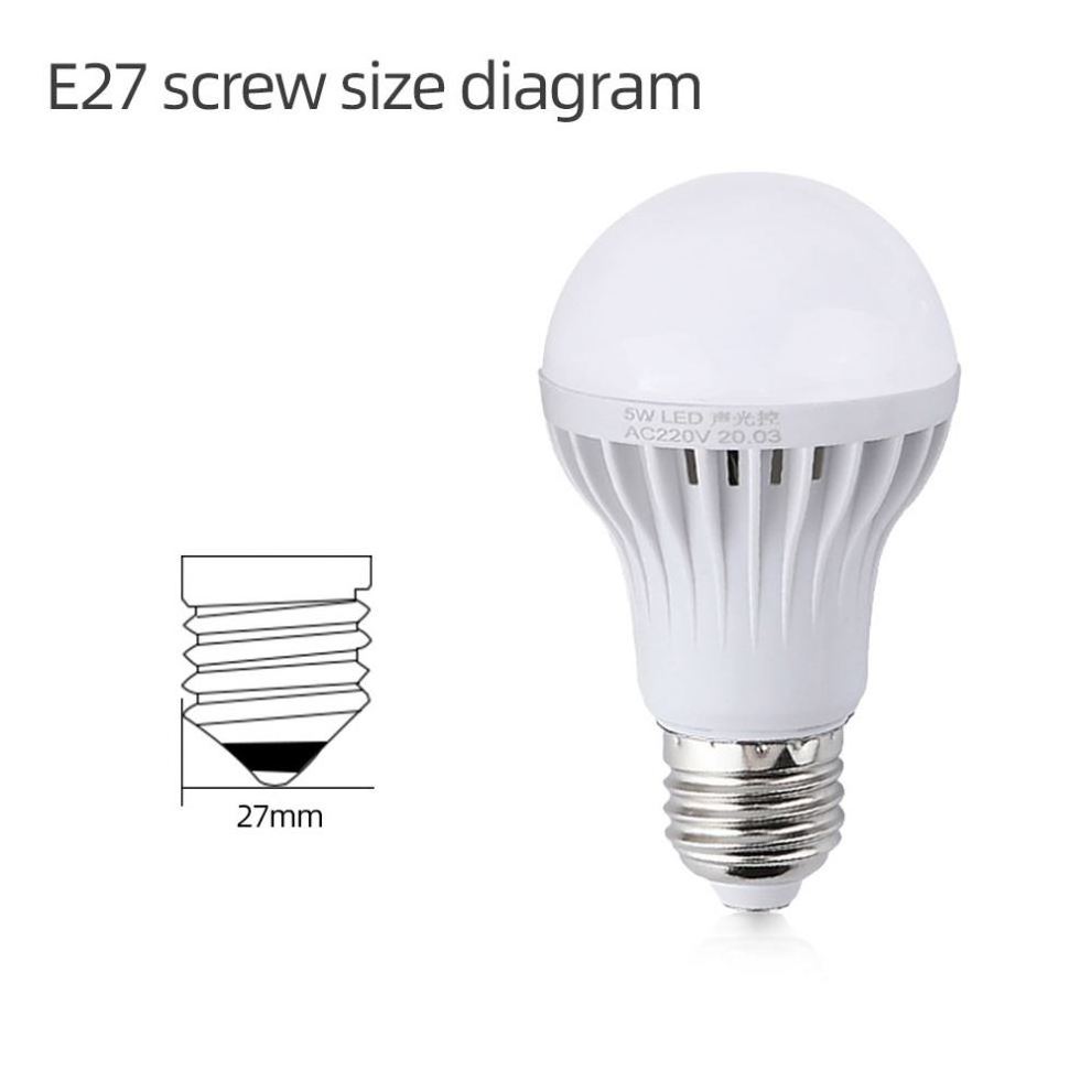 China Day Night Light Sensor Bulb Light E27 Sound Induction Bulb 3W 5W 7W 9W Indoor Lighting Bulbs