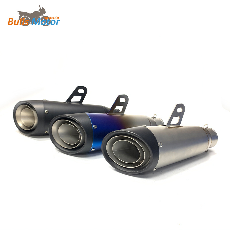 Motorbike Exhaust Muffler Stainless CNC Carbon Fiber Motorcycle Exhaust Silencer For 400cc 600cc 800cc 1000cc Race Moto Escapes