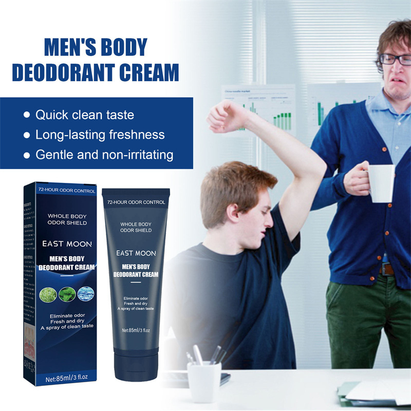 East Moon 85ml men armpit odor eliminating taste freshing deodorant cream whole body odor shield men's body deodorant cream