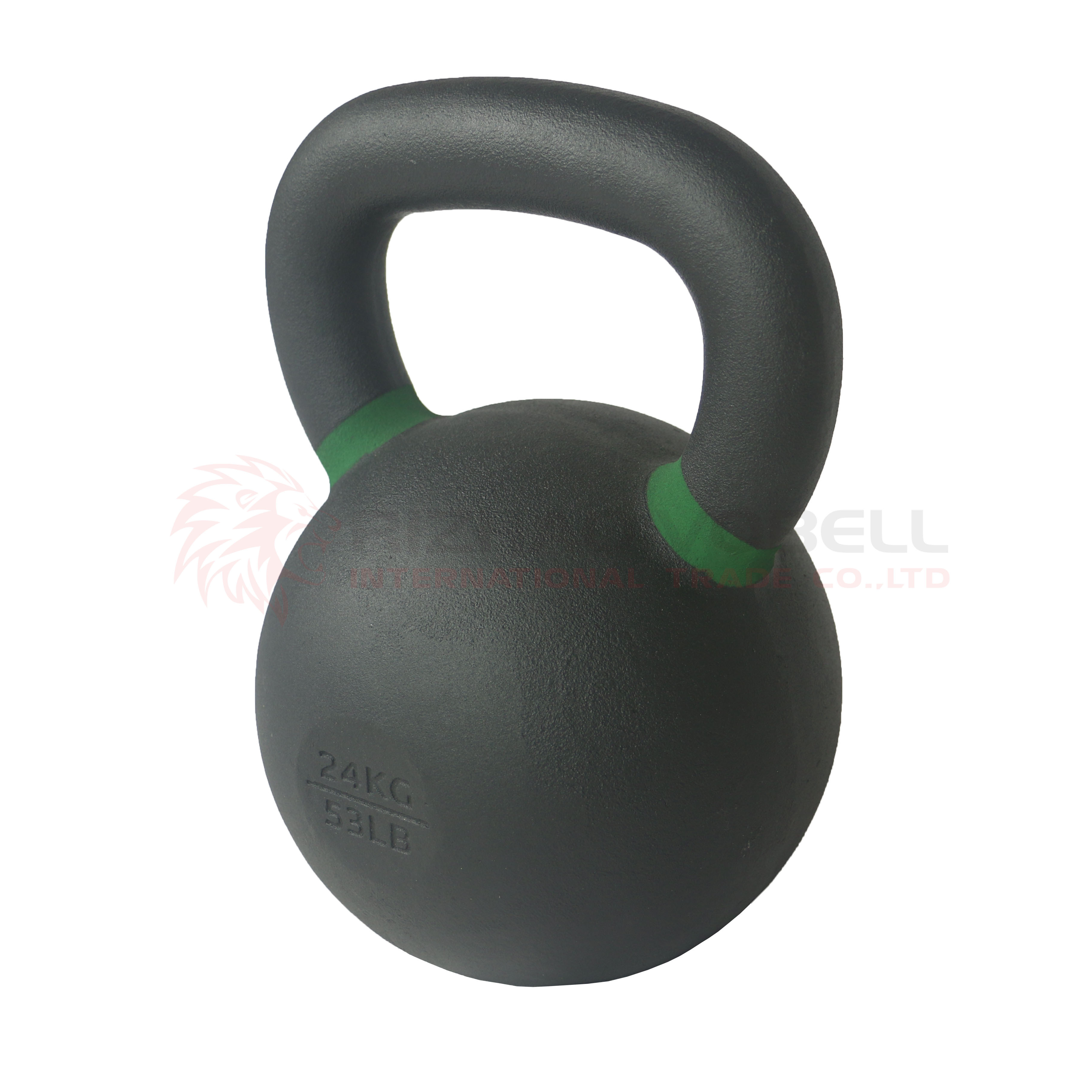 Weight lifting cast iron powder coated kettlebell