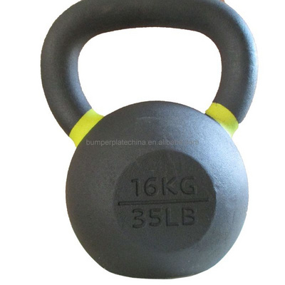 Weight lifting cast iron powder coated kettlebell