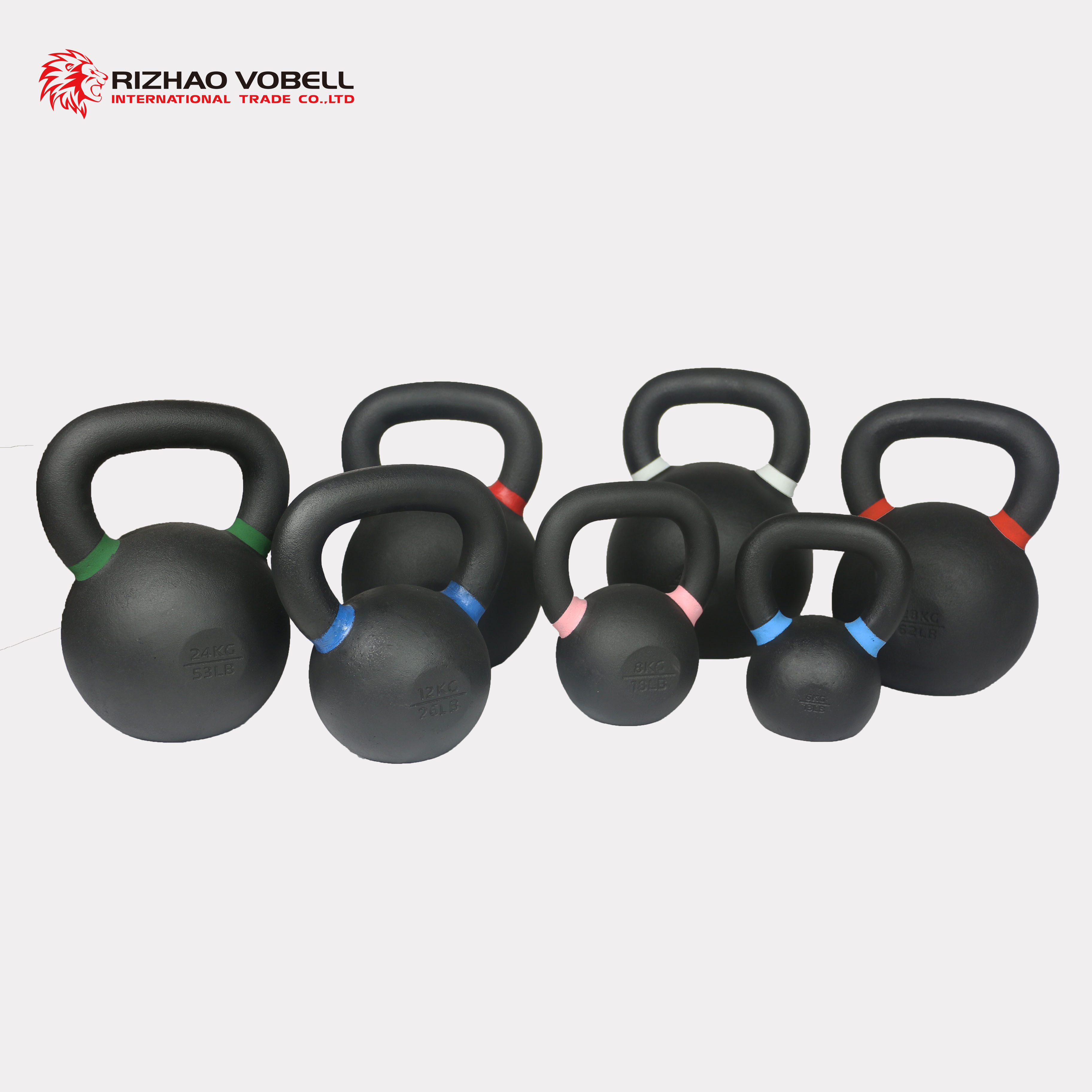 China Rizhao Factory  Casting Powder Coated Kettlebell