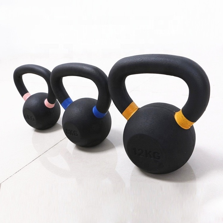 Manufacturer Direct Sales 24 kg 48 kg Black Powder Coated Strength Training Kettlebells