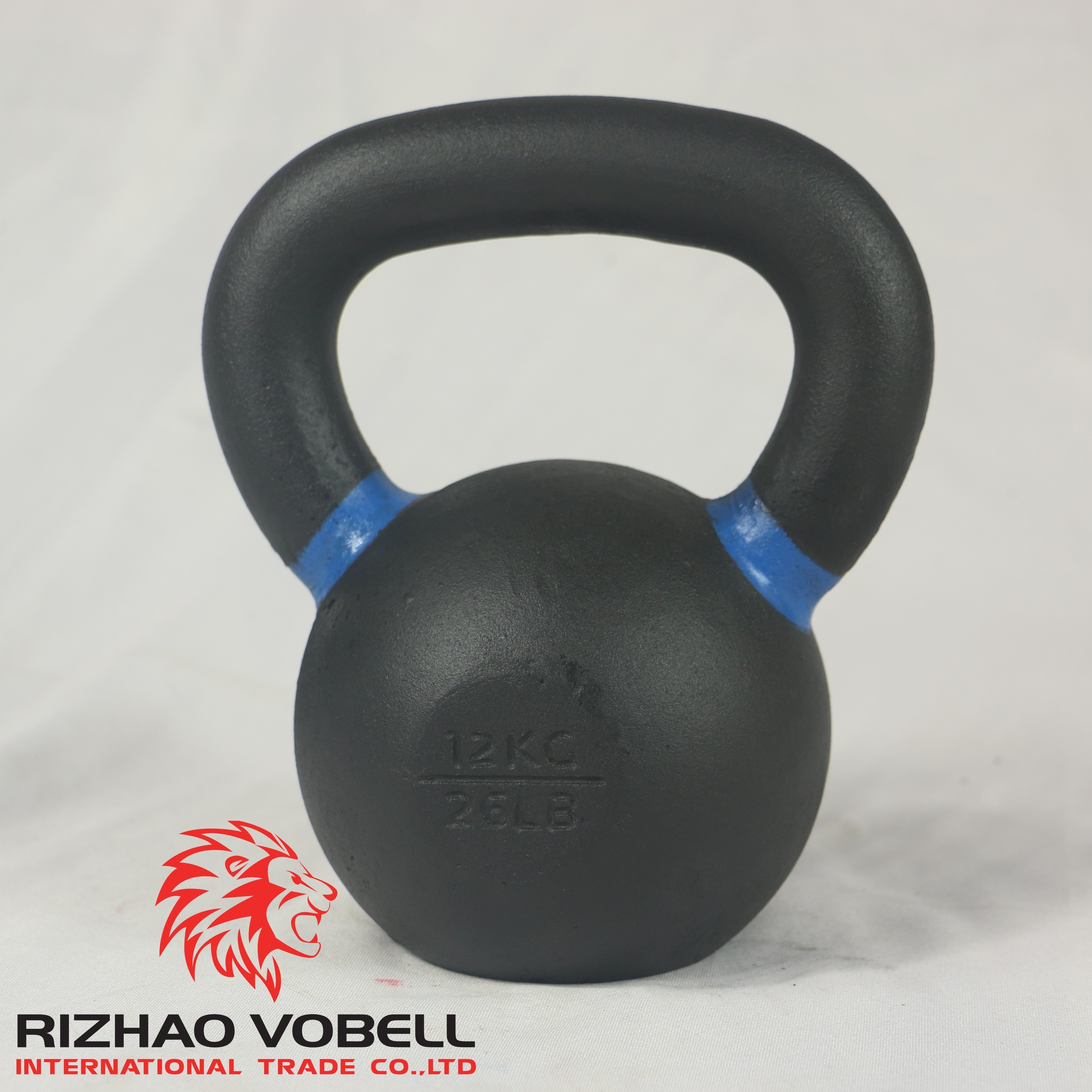 Black cast iron fitness kettlebell