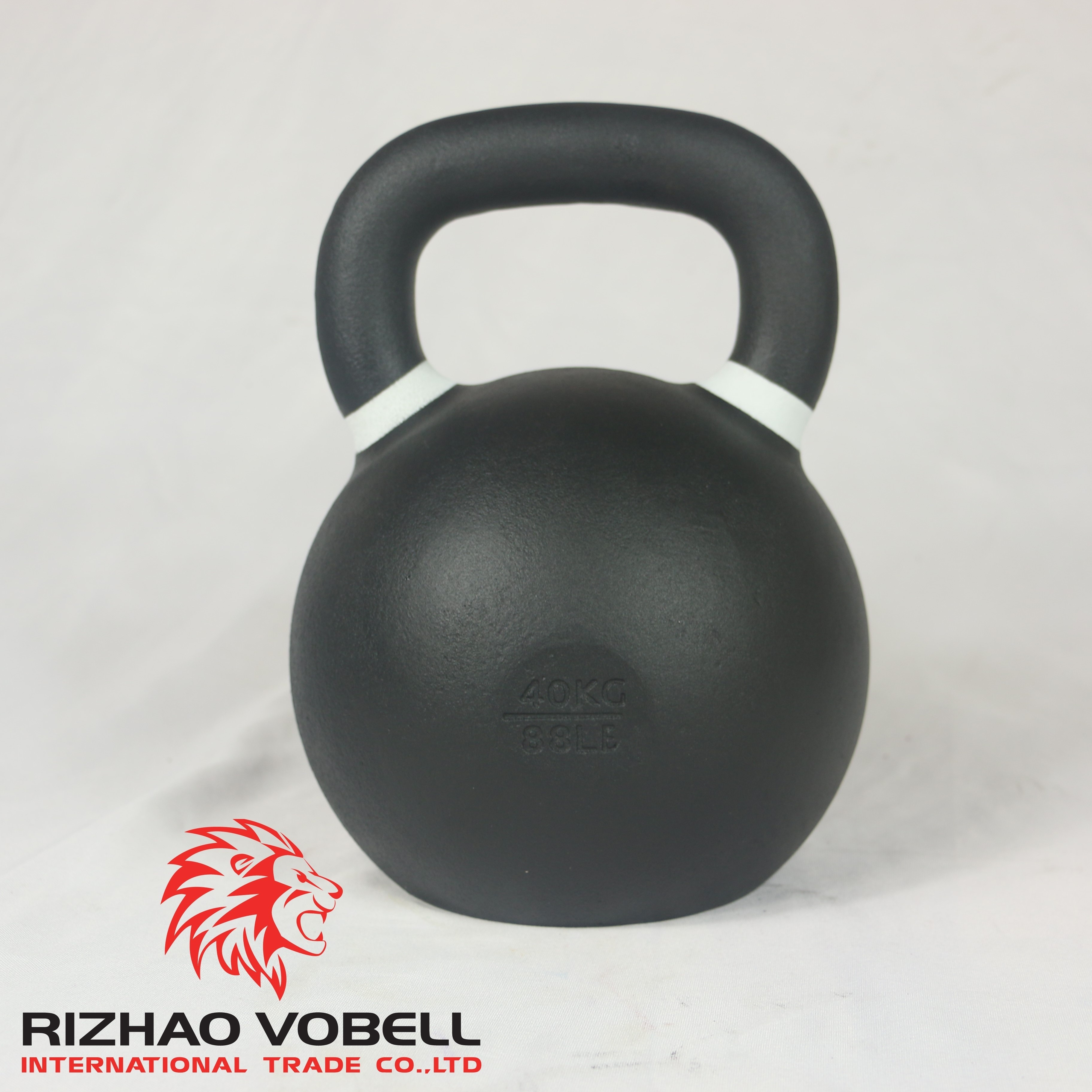 Black cast iron fitness kettlebell