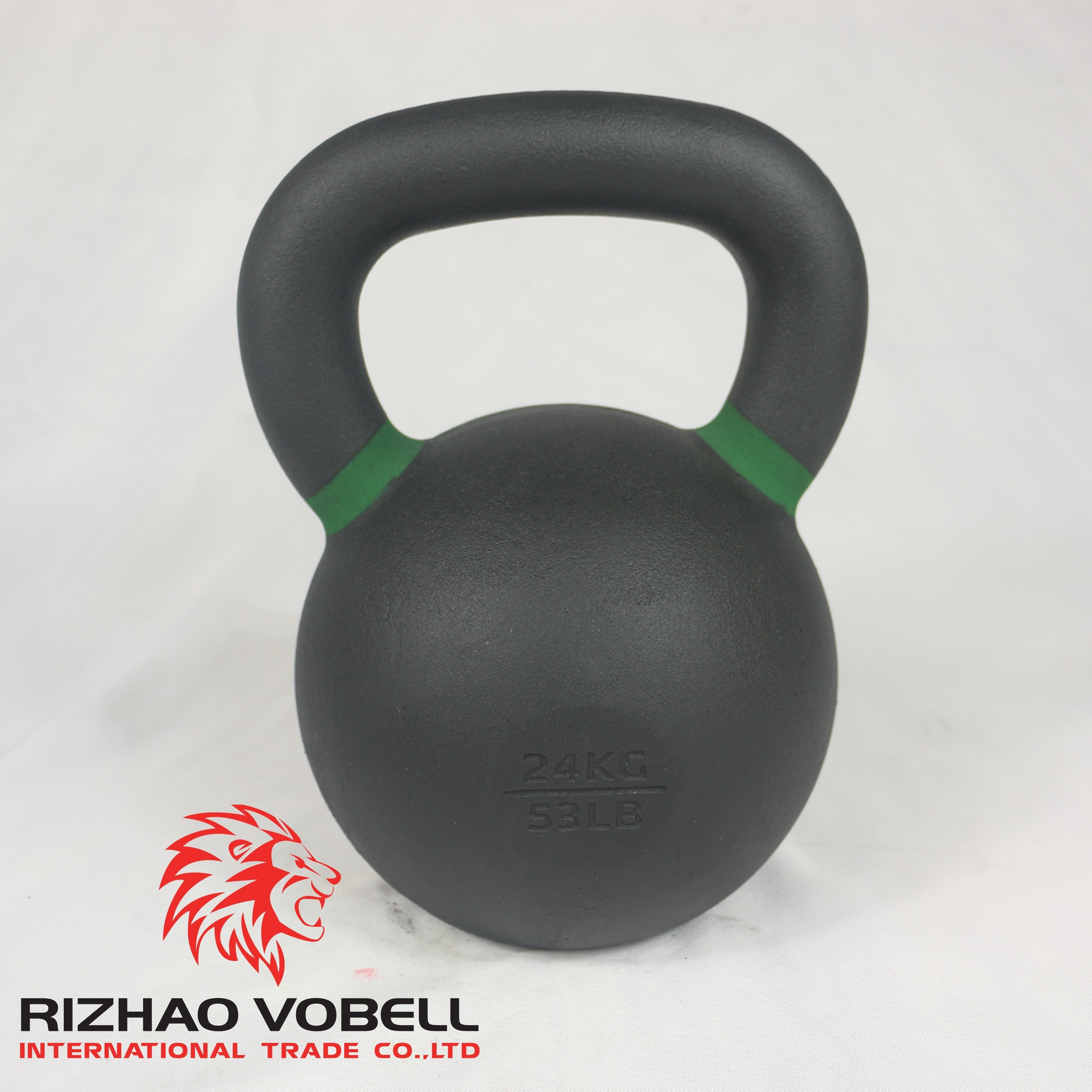 Black cast iron fitness kettlebell