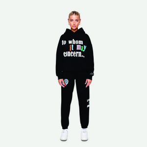 OEM Custom 3D Puff Printing Logo Unisex Tech Fleece Cotton Tracksuit Casual Streetwear Men Joggers Two Piece Set Mens Tracksuits