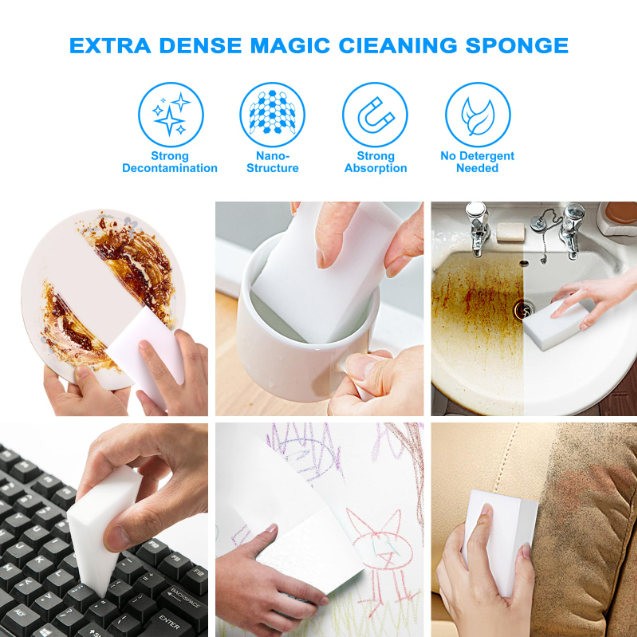 High Density Nano foam quickly detergent Magic Sponge white Nano Eraser Melamine Kitchen Sponge