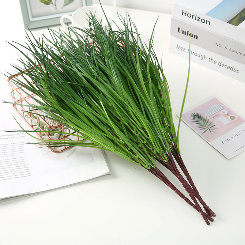 Artificial Wheat Grass Plastic Artificial Greenery Wedding Decor Faux Small Grass Plant Wedding Flowers Artificial Onion Grass