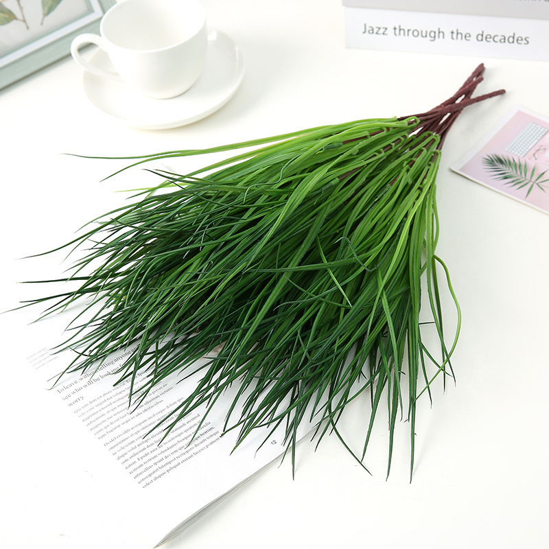 Artificial Wheat Grass Plastic Artificial Greenery Wedding Decor Faux Small Grass Plant Wedding Flowers Artificial Onion Grass