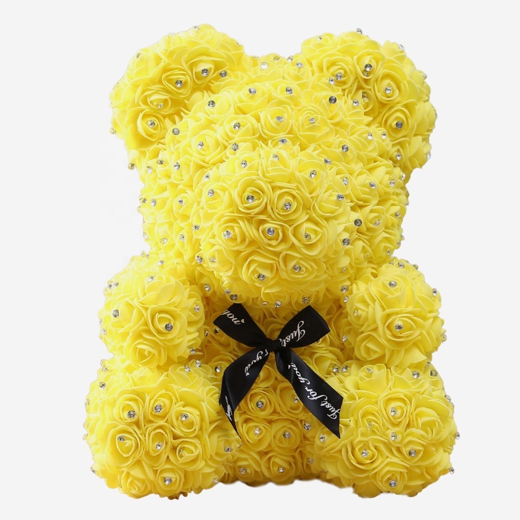 Artificial Styrofoam Teddy Bear Wholesale High Quality Pe Flower Hot Sale Customize Valentines Day Gift Rose Teddy Bear Gift Box